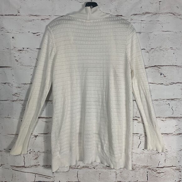 Merona White Open Front Cardigan XXL Lightweight Knit Layering Sweater Fall Cozy - Picture 2 of 6